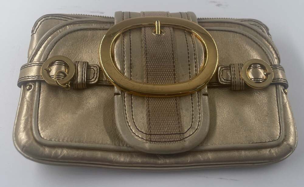 Juicy Couture Y2K Gold Leather Clutch